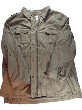 Torrid Utility Jacket Womens Plus Size 4 Army Green Military Drawstring (358)